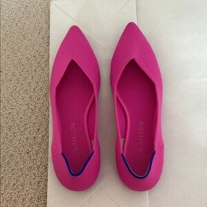 Rothy's Fuchsia Women's Flats with Blue Trim